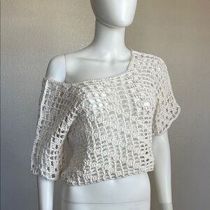 White Crochet Crop Top